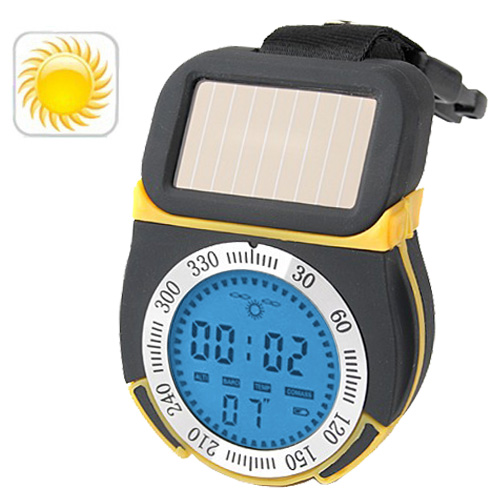 6 in 1 (Electronic Compass, Altimeter, Barometer, Weather forecast, Thermometer, Time) Solar Multifunctional Digital Altimeter